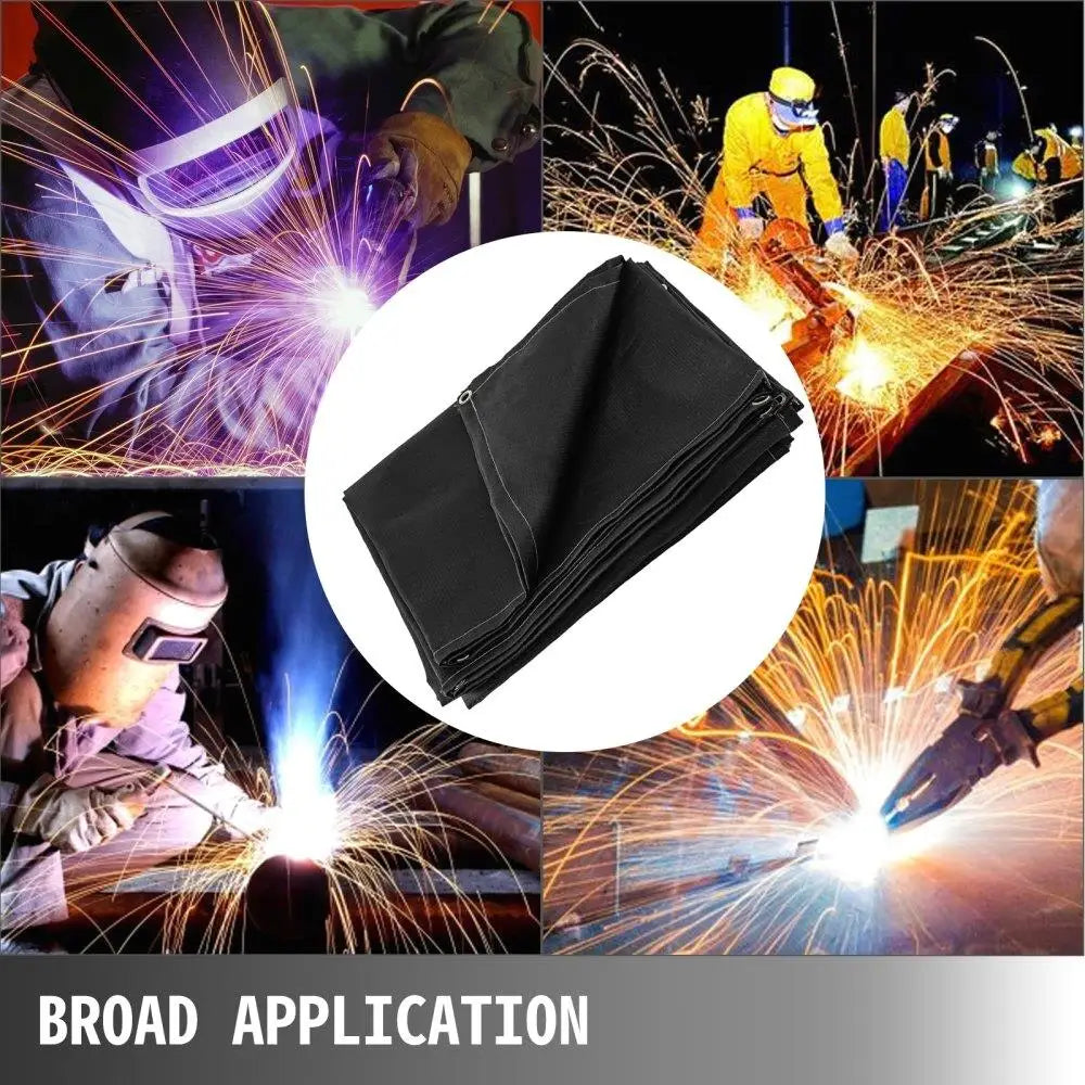 8x10ft Black Fiberglass Blanket - Fireproof Thermal Insulation Mat with Carry Bag - Heat Resistant & Fire Retardant