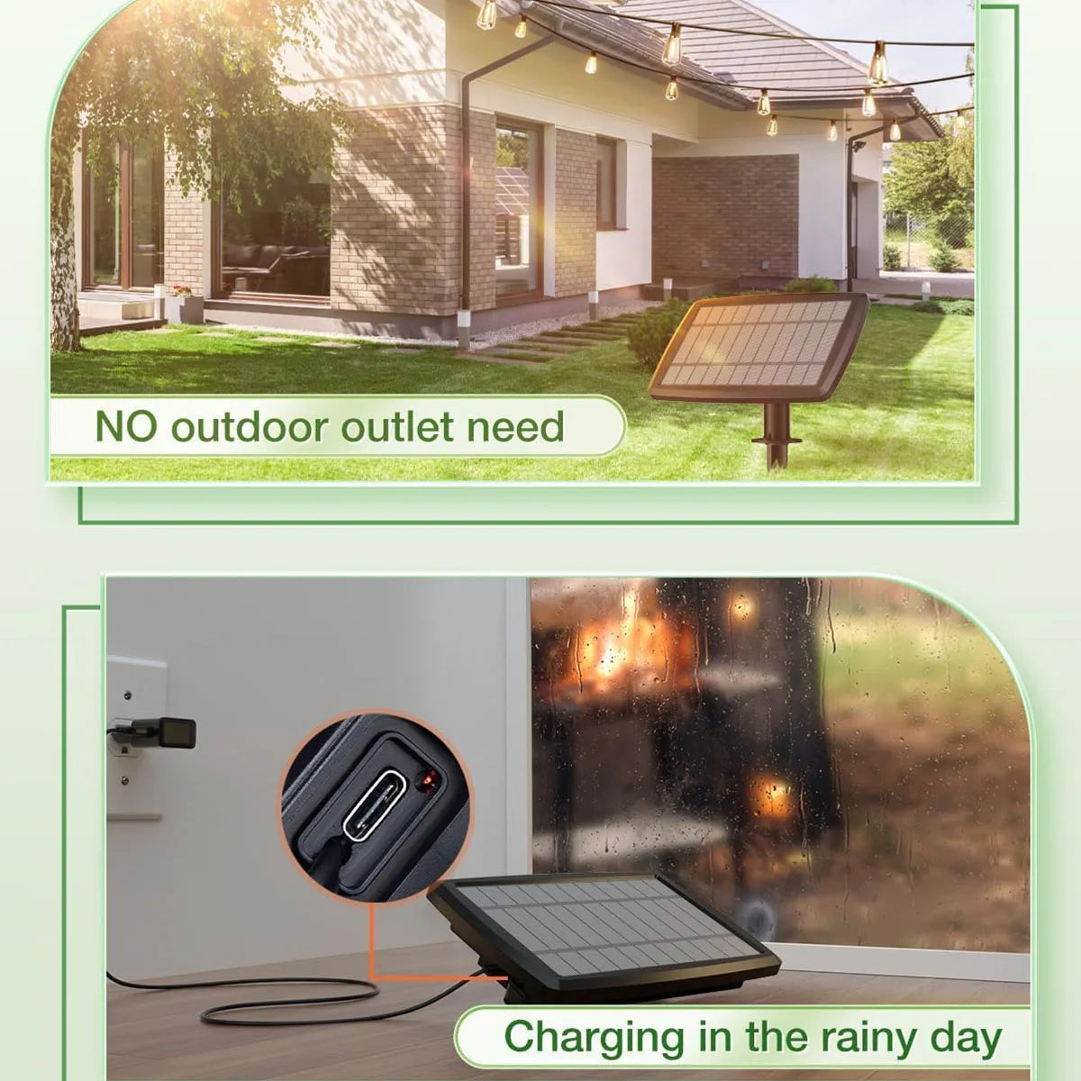Solar String Lights 100ft with Shatterproof LED Bulbs and 4 Modes