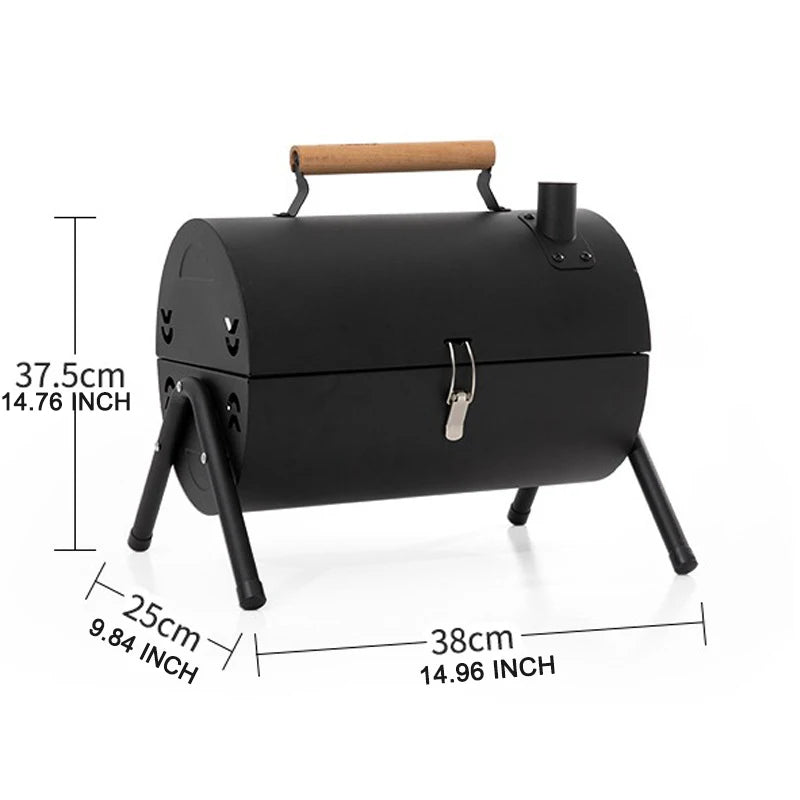 Portable Charcoal BBQ Grill Tabletop Smoker for Outdoor Cooking