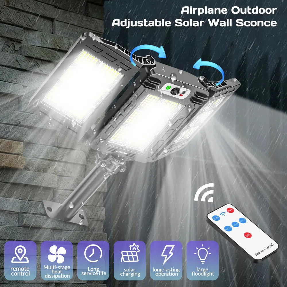 LED Solar Sensor Street Light Waterproof with 3 Modes for Outdoor Camping