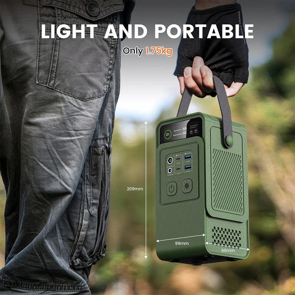 Ctolity AP200L 200W Portable Power Station 192Wh LiFePO4 Battery with LED Light