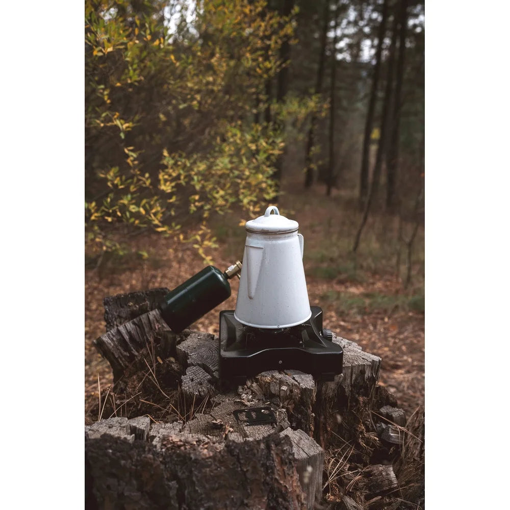 Enamel Percolator Coffee Pot 8 Cup with Basket for Camping