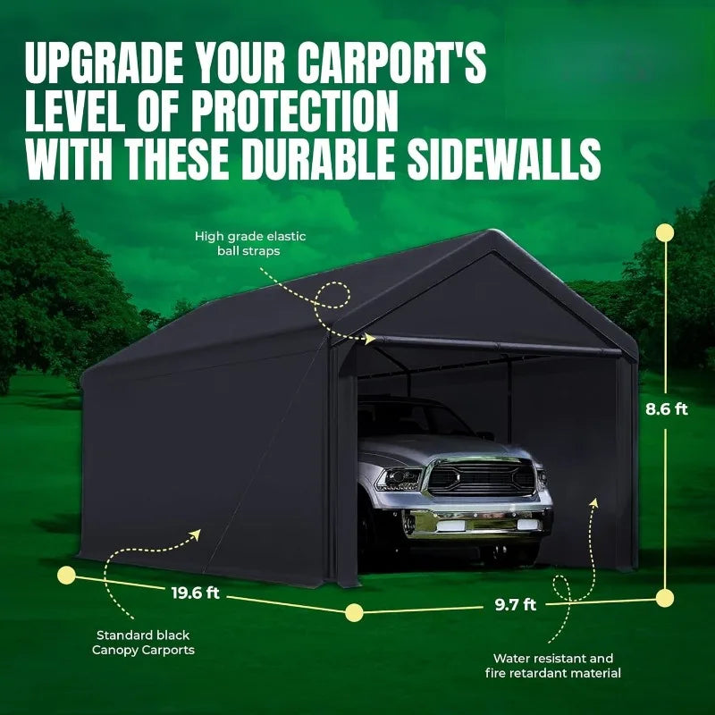 Black Canopy Sidewalls for 10x20 Shelter or Garage Tent