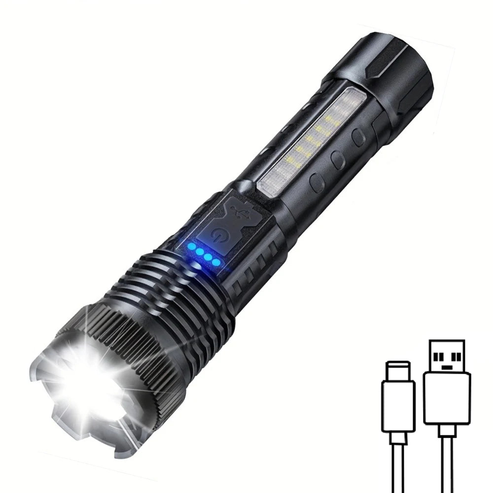 Rechargeable Zoomable Flashlights for Emergency and Camping