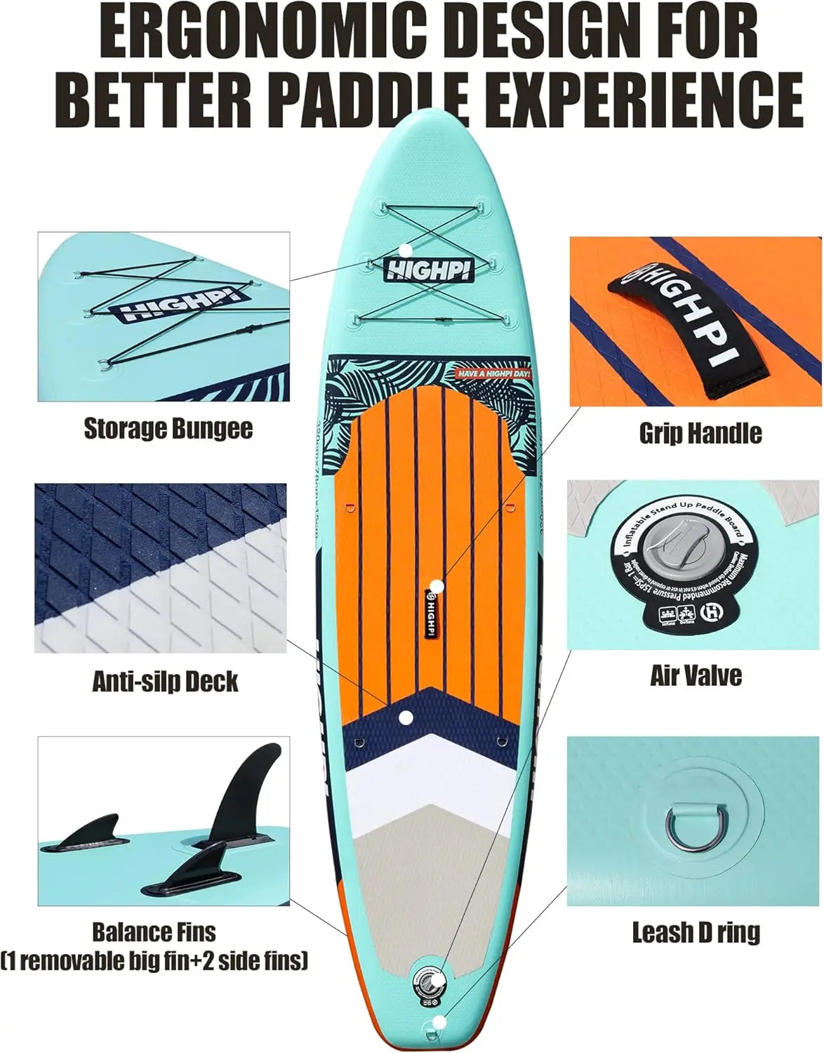 Inflatable Stand Up Paddle Board 10'6 or 11' with Accessories and Backpack