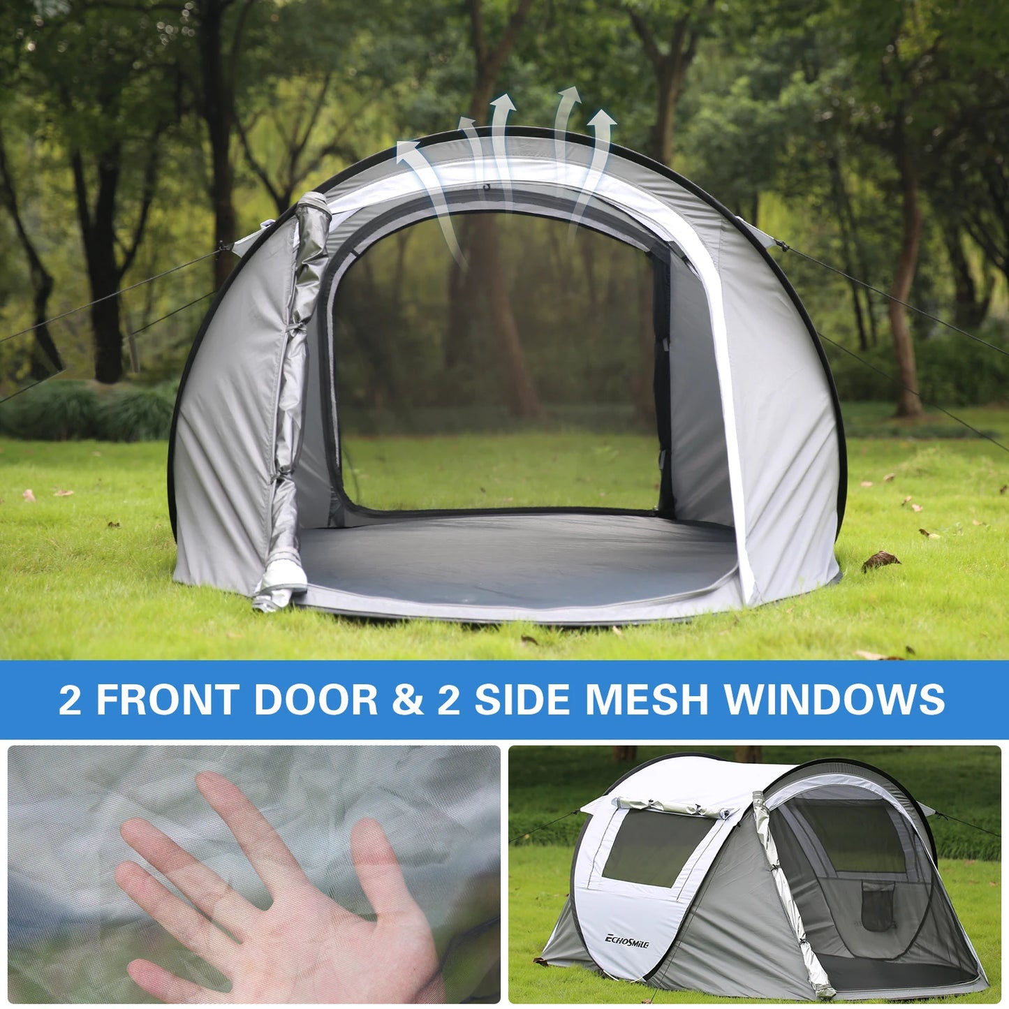 Camping Tent, Convenient to Carry for 2 People, Automatic Set up High Quality Tent