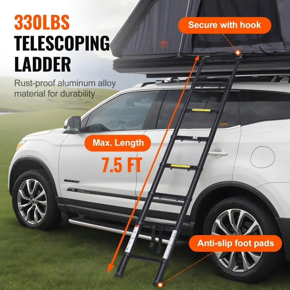 Rooftop Tent Hard Shell 2-3 Person Waterproof for Jeep, SUV and Truck w/ Ladder