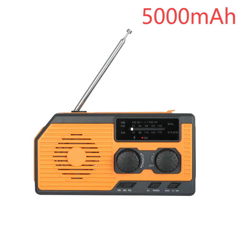 Solar Hand Crank Emergency Radio with Flashlight and Power Bank