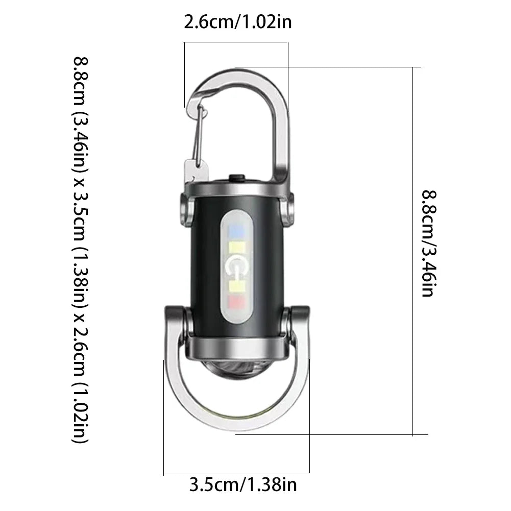USB Rechargeable Ultralight Pocket Lamp for Outdoor, Multifunctional Portable Torch