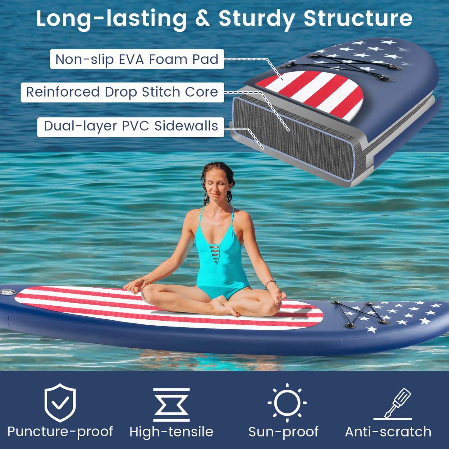 10' x 30" Inflatable Stand Up Paddle Board w/ Premium SUP Accessories & Hand Pump