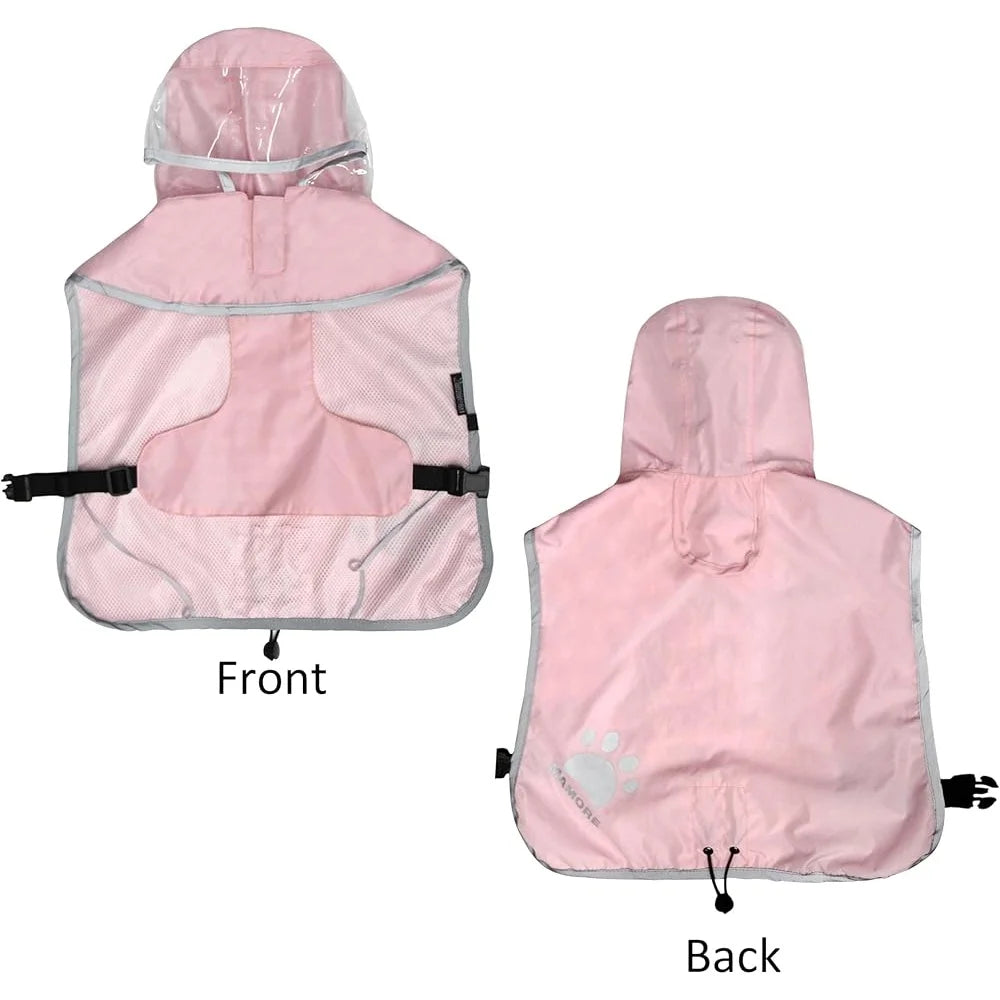 Waterproof Dog Raincoat with Hood and Leash Hole