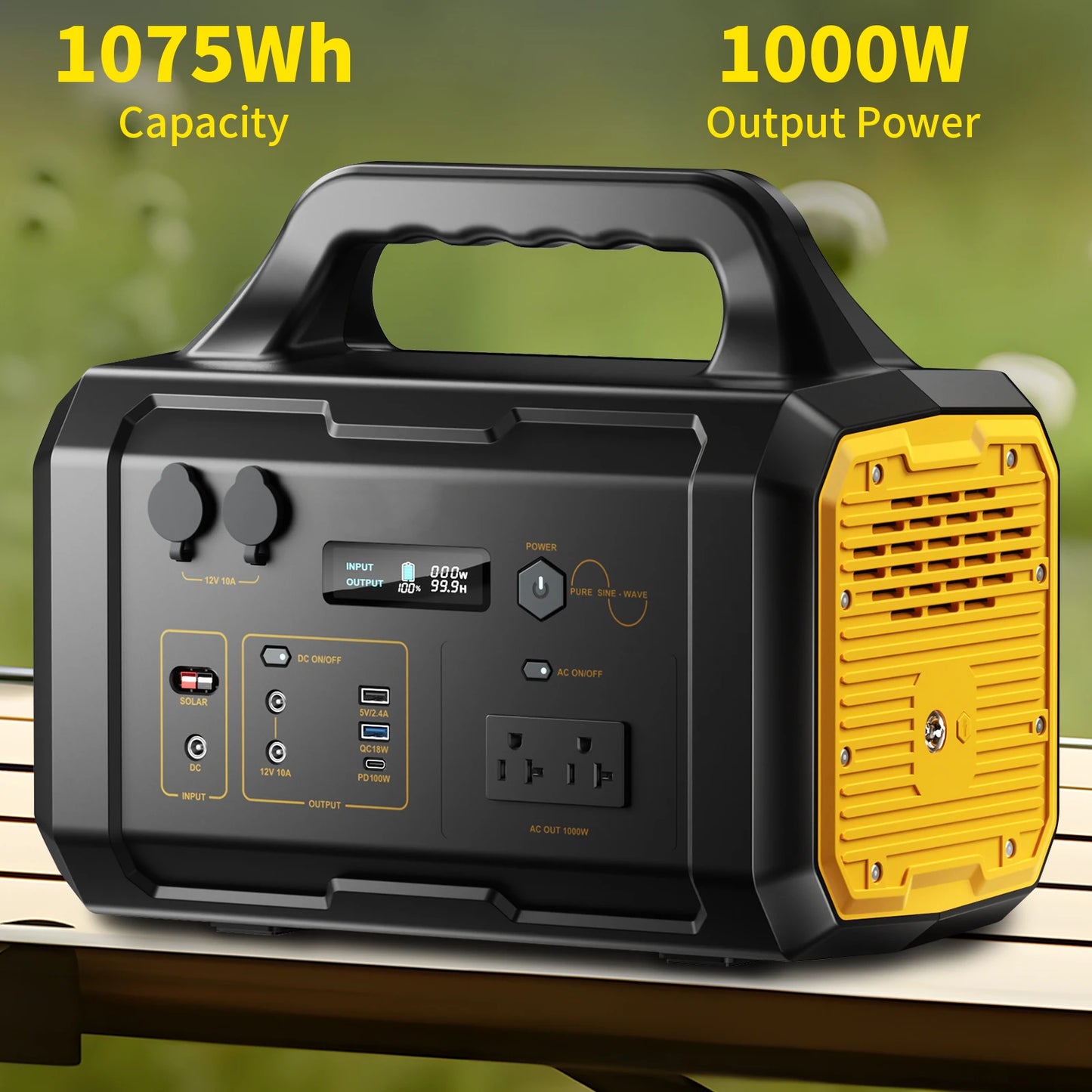 1000W Portable Power Station with 1075Wh Battery