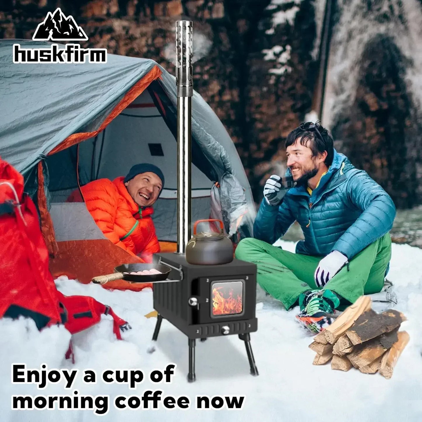 Portable Wood Burning Stove for Tent Heating and Cooking