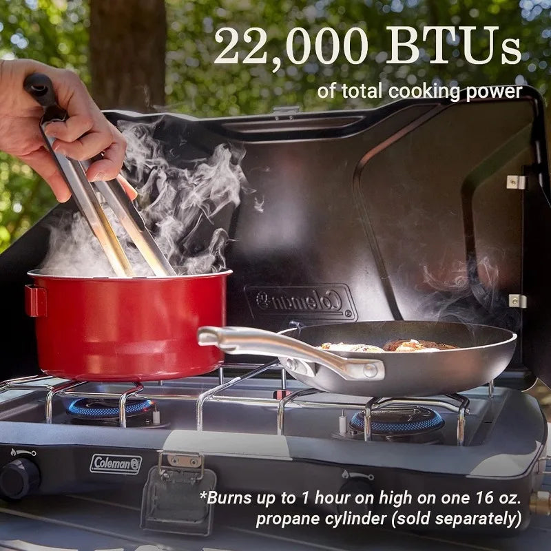 Coleman Triton+ 2-Burner Propane Camping Stove with InstaStart Ignition