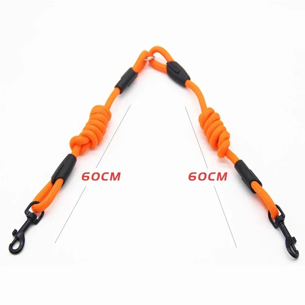 Double Dog Leash Coupler for Small Pets Nylon Twin Lead