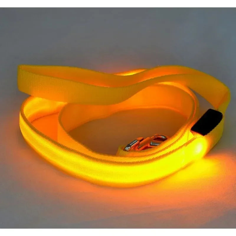 LED Glowing Dog Leash and Collar Set for Night Safety