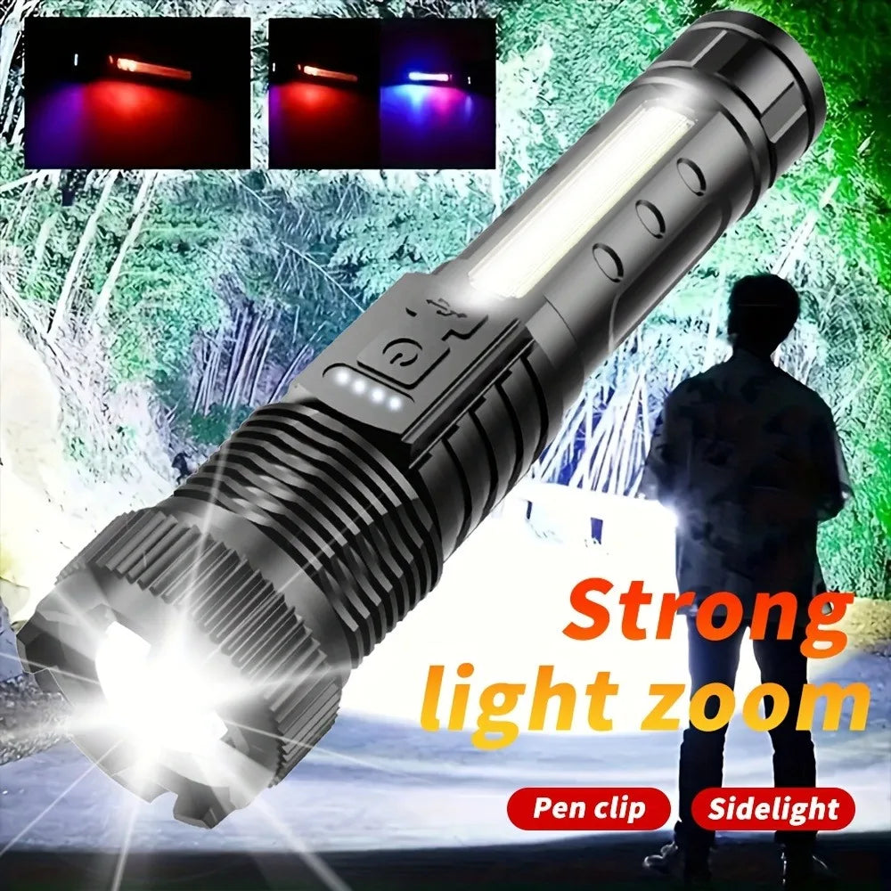 Rechargeable Zoomable Flashlights for Emergency and Camping