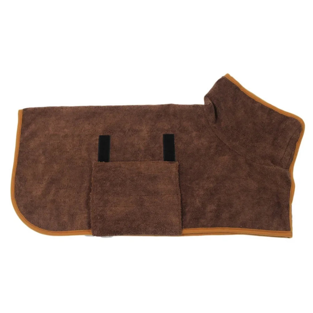 Quick-Dry Absorbent Dog Bathrobe with Adjustable Fit