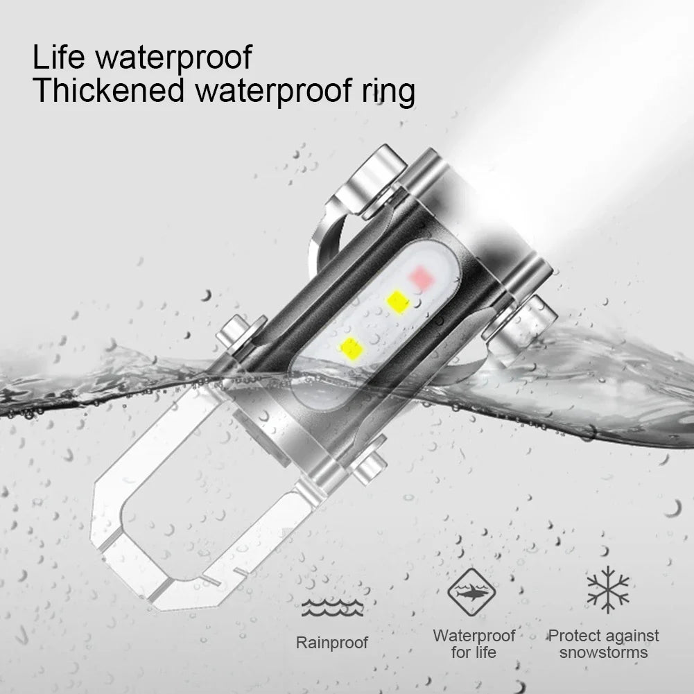 USB Rechargeable Ultralight Pocket Lamp for Outdoor, Multifunctional Portable Torch