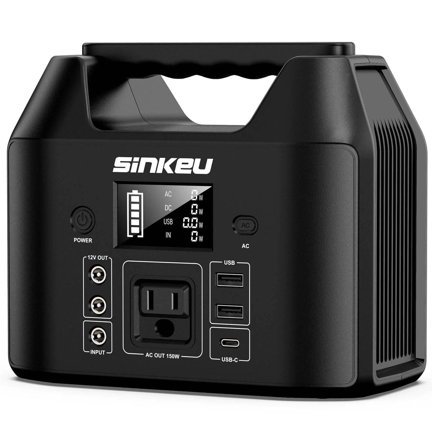 150W Portable Power Station with 122.8Wh LiFePO4 Battery Solar Generator & LED Flashlight for Camping