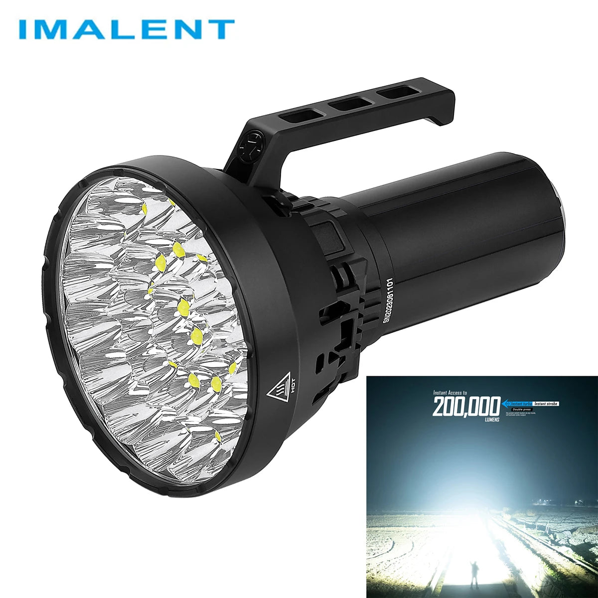 High Power LED Flashlight 200000 Lumen Searchlight