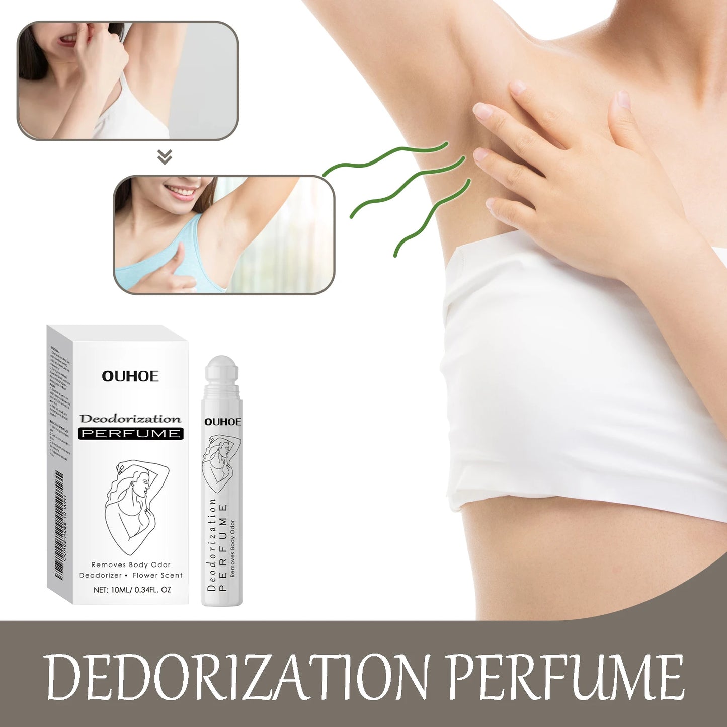 10ml Antiperspirant Roller Perfume for Underarm Freshness while Camping & Hiking