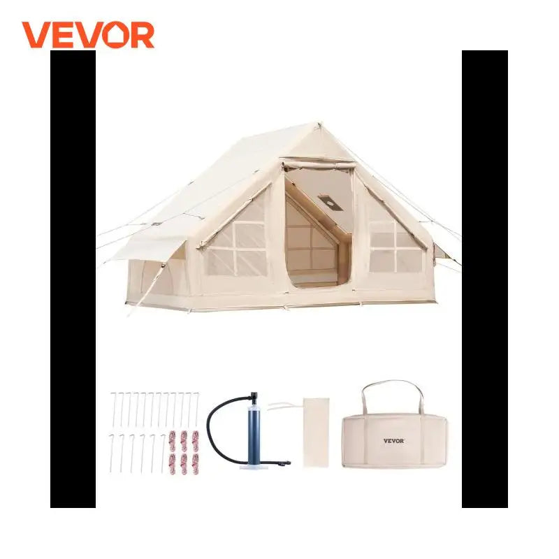 Inflatable Camping Tent with Stove Jack and Hand Pump