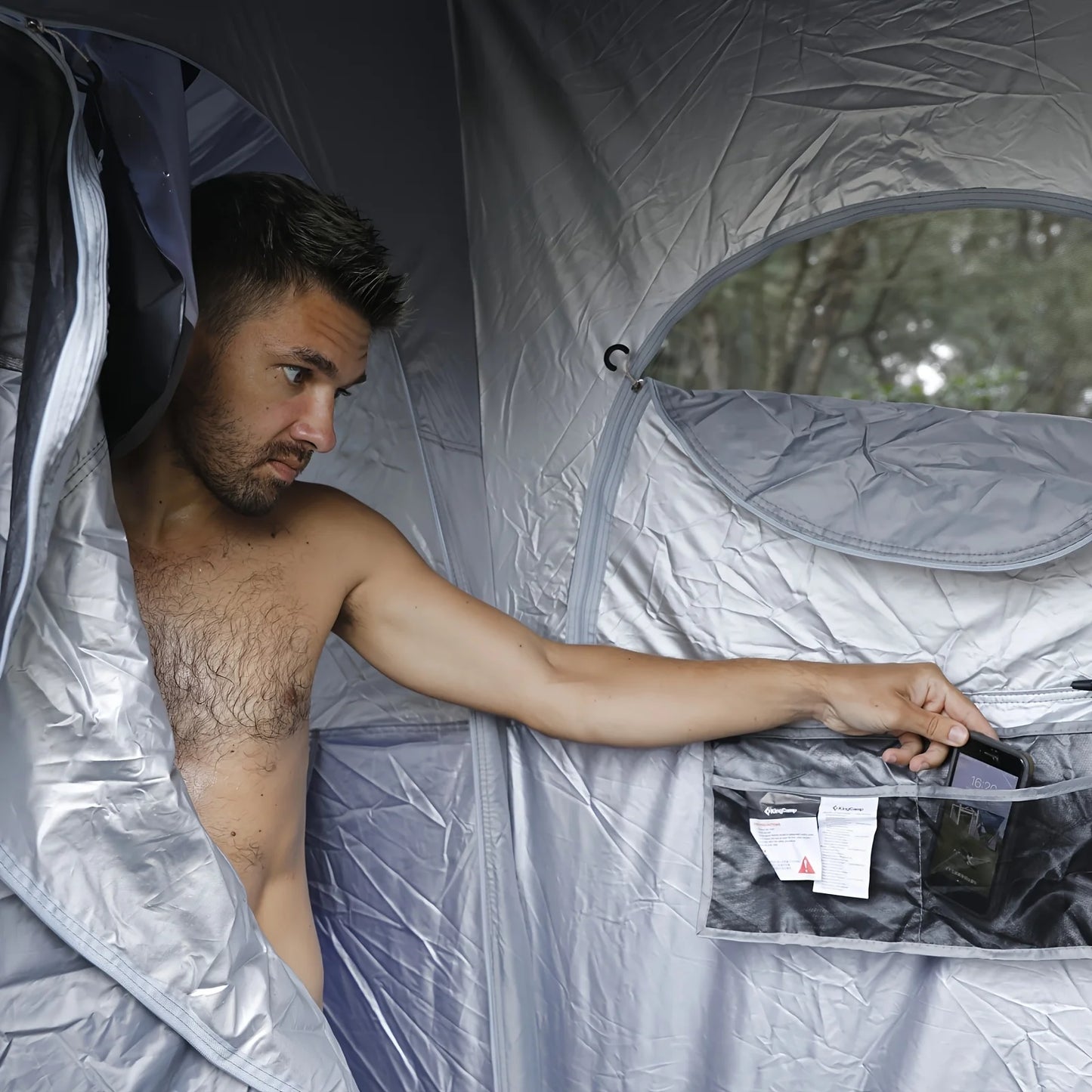 Double Room Portable Privacy Shower and Toilet Tent