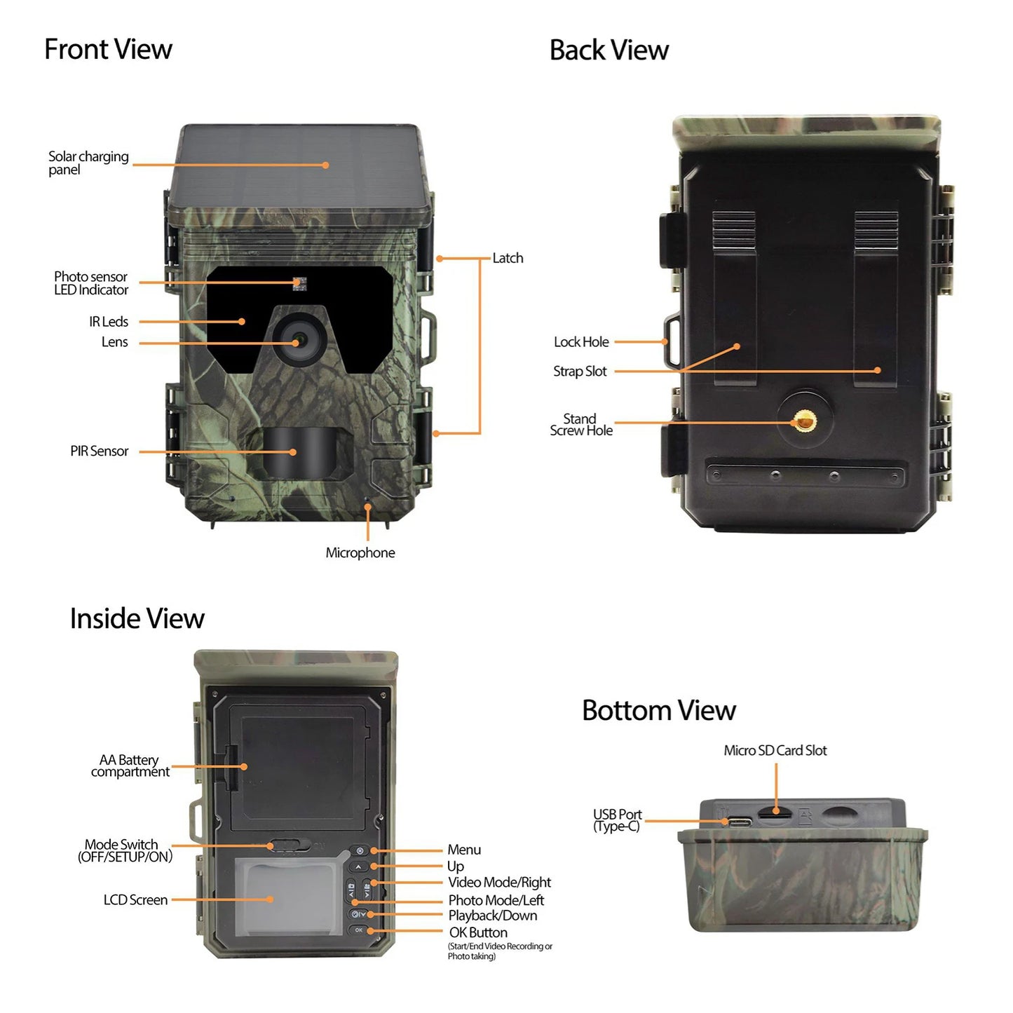 Solar Powered 4K Hunting Trail Camera