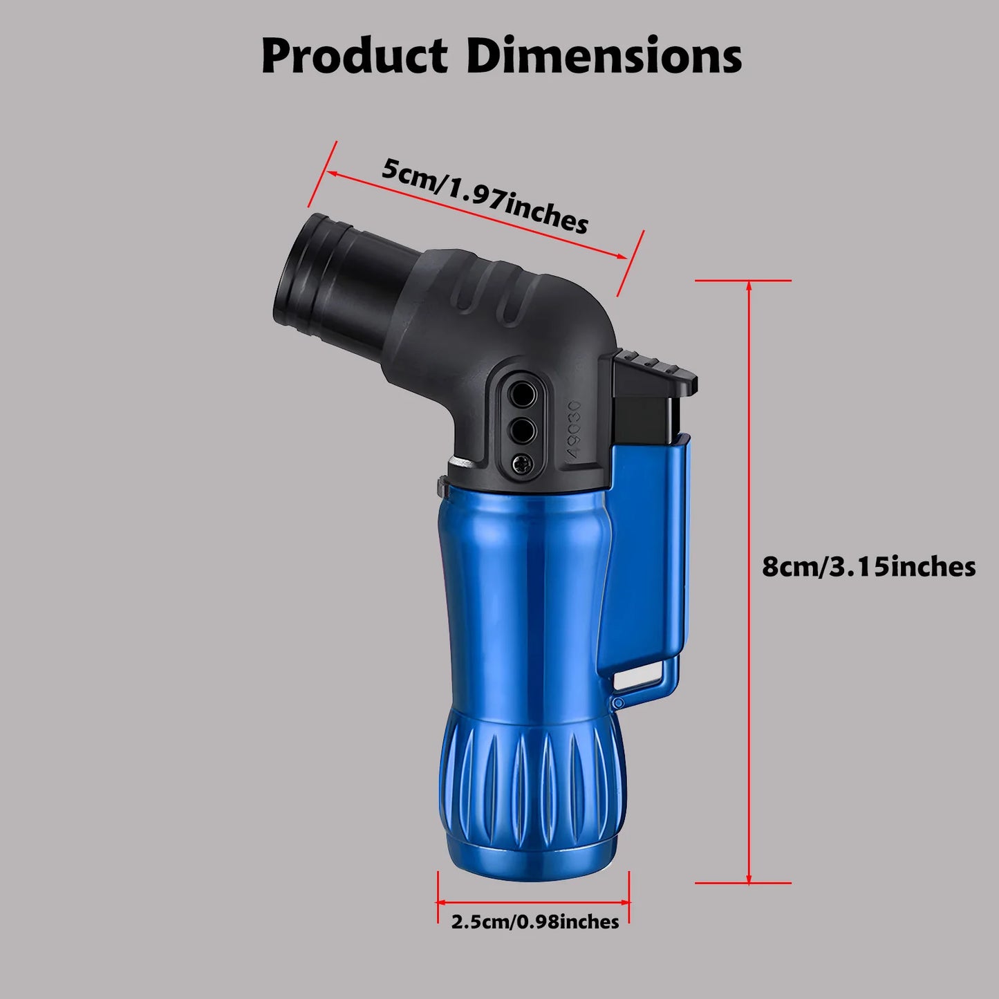 2pcs/Set Triple Jet Flame Torch Lighter Bend Head Design Refillable Butane Gas, Jet 3 Flame Windproof (Without Butane)