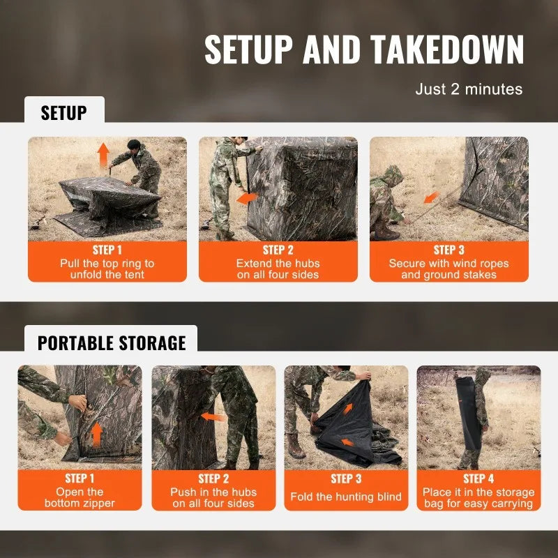 270 Degree See Through Hunting Blind for 1 to 2 People