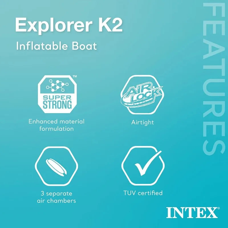 Two Person Inflatable Kayak Set with Oars and Pump