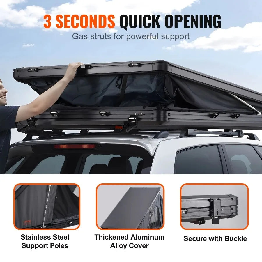 Rooftop Tent Hard Shell Waterproof for Jeep, SUV, Truck w/Ladder