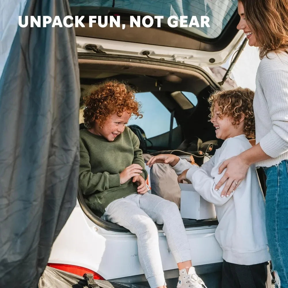 Waterproof Hatchback Tent with Awning for 4 People