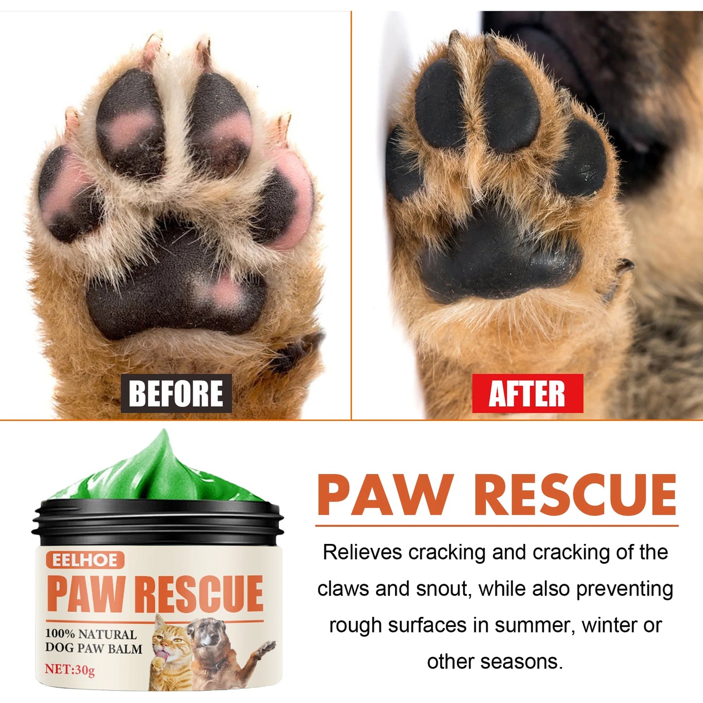 Pet Paw Protection Cream 30g for Dogs and Cats Moisturizing and Healing Balm