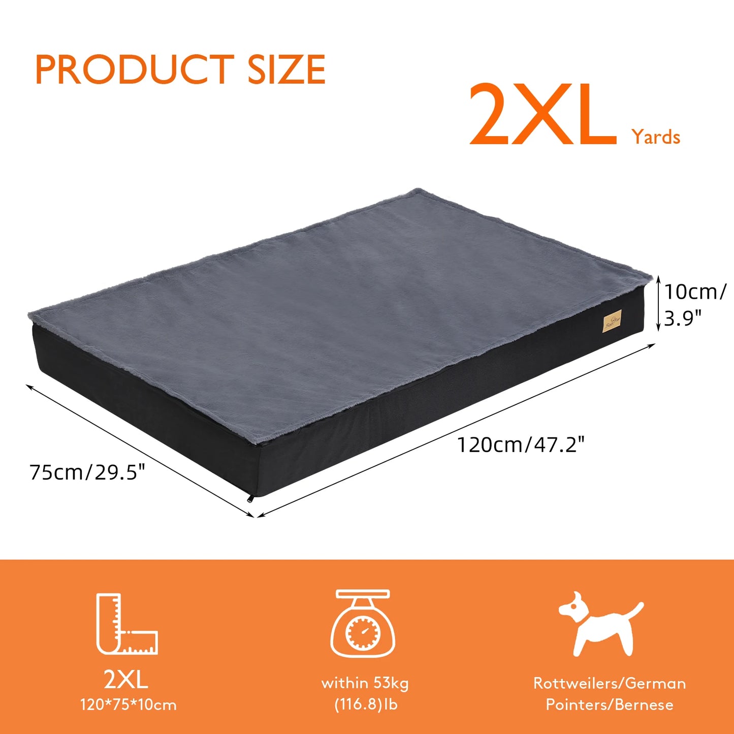 Orthopedic Washable Dog Bed for Large Dogs