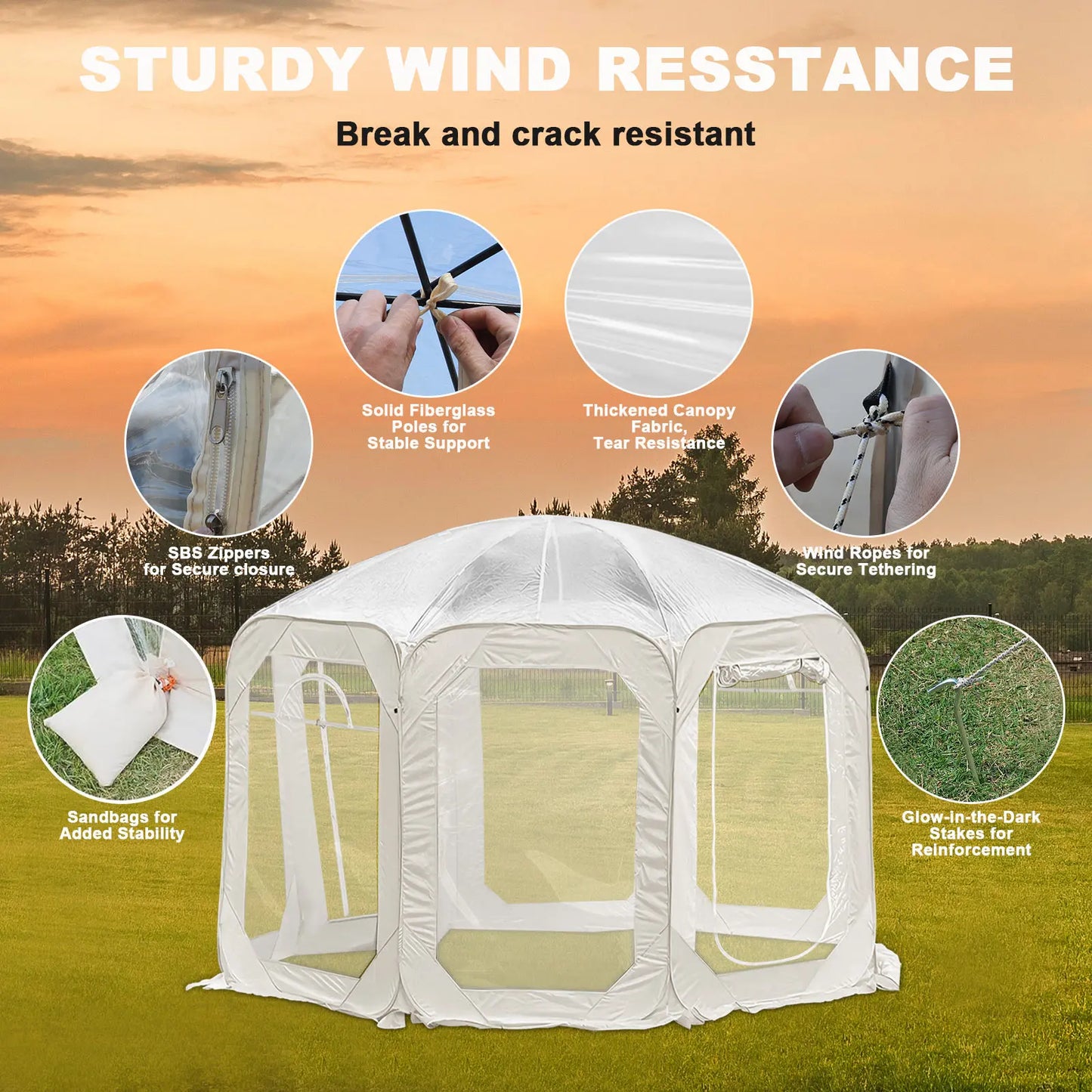 Outdoor Transparent Bubble Tent Portable Waterproof Camping Shelter