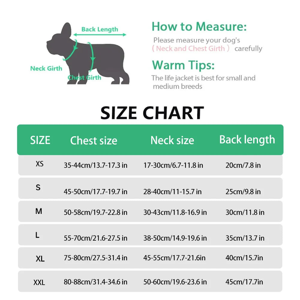 Adjustable Dog Life Jacket with Rescue Handle