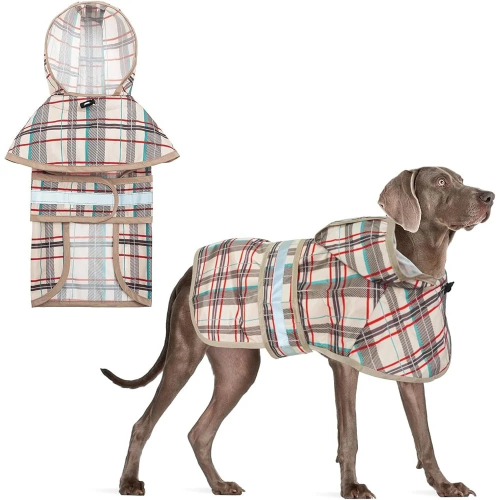 Waterproof Hooded Dog Raincoat for Large Breeds