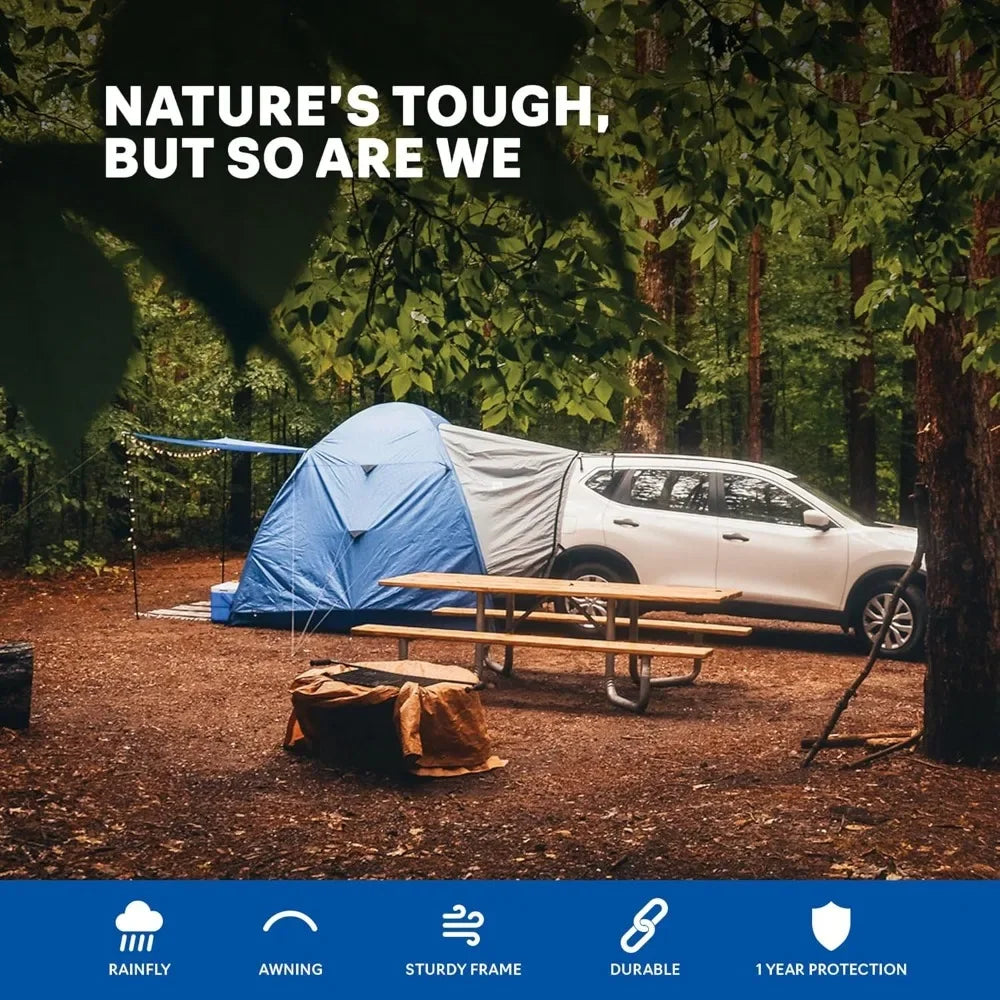 Waterproof Hatchback Tent with Awning for 4 People