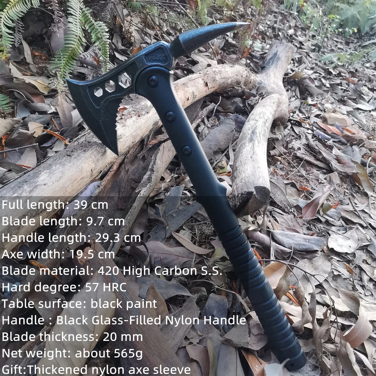 Survival Hatchet with Sheath and Shock Grip (5 Styles)