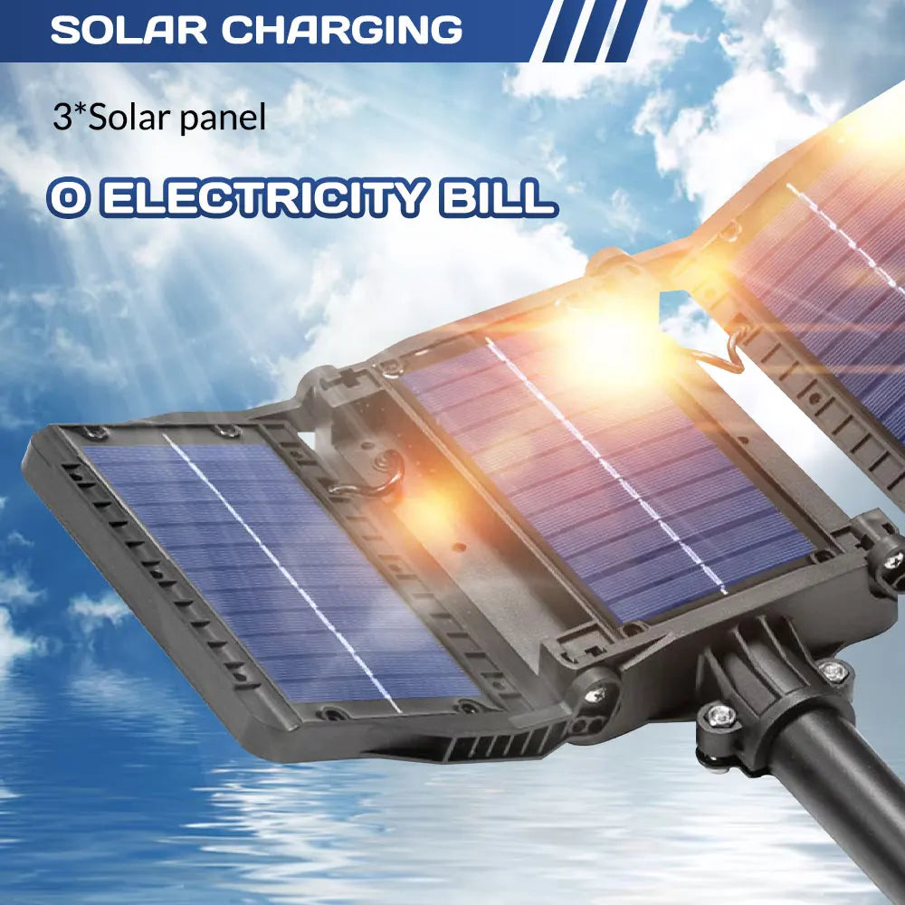 LED Solar Sensor Street Light Waterproof with 3 Modes for Outdoor Camping