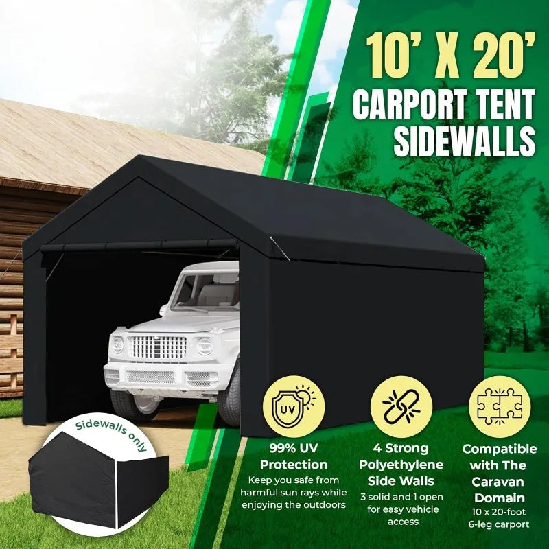 Black Canopy Sidewalls for 10x20 Shelter or Garage Tent