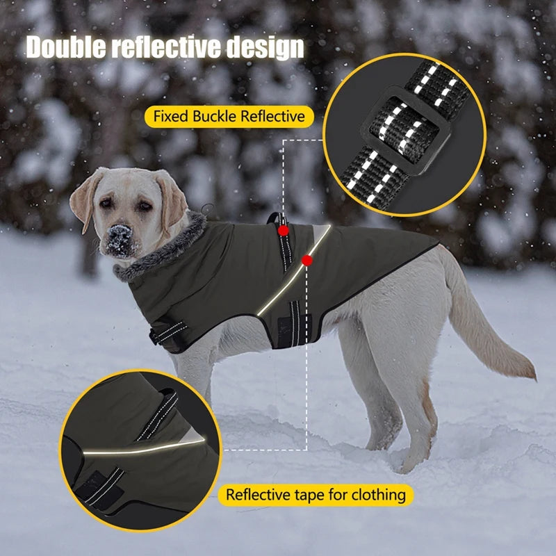 Winter Dog Jacket with Harness Waterproof Warm Coat for Small & Large Dogs