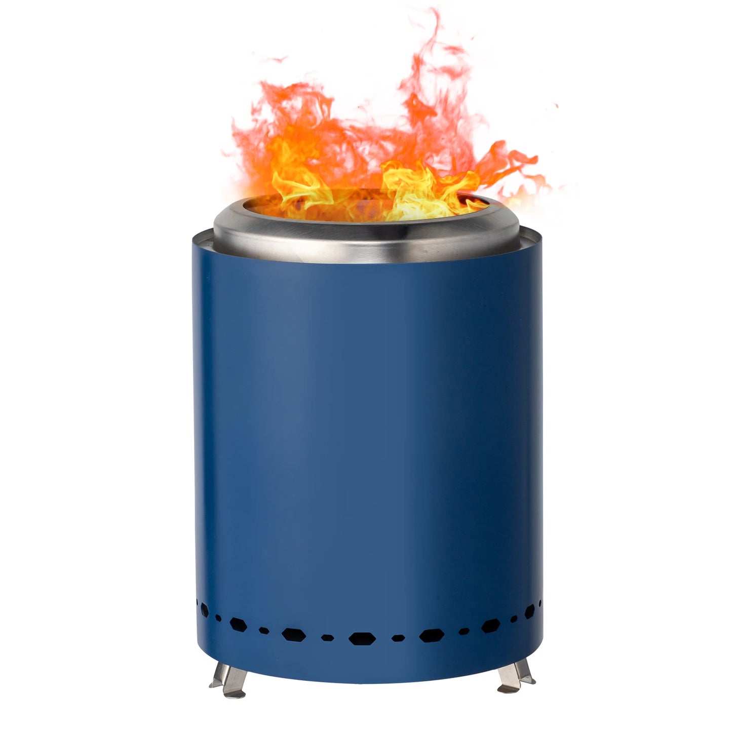 Smokeless Fire Pit Compact Blue Steel Design
