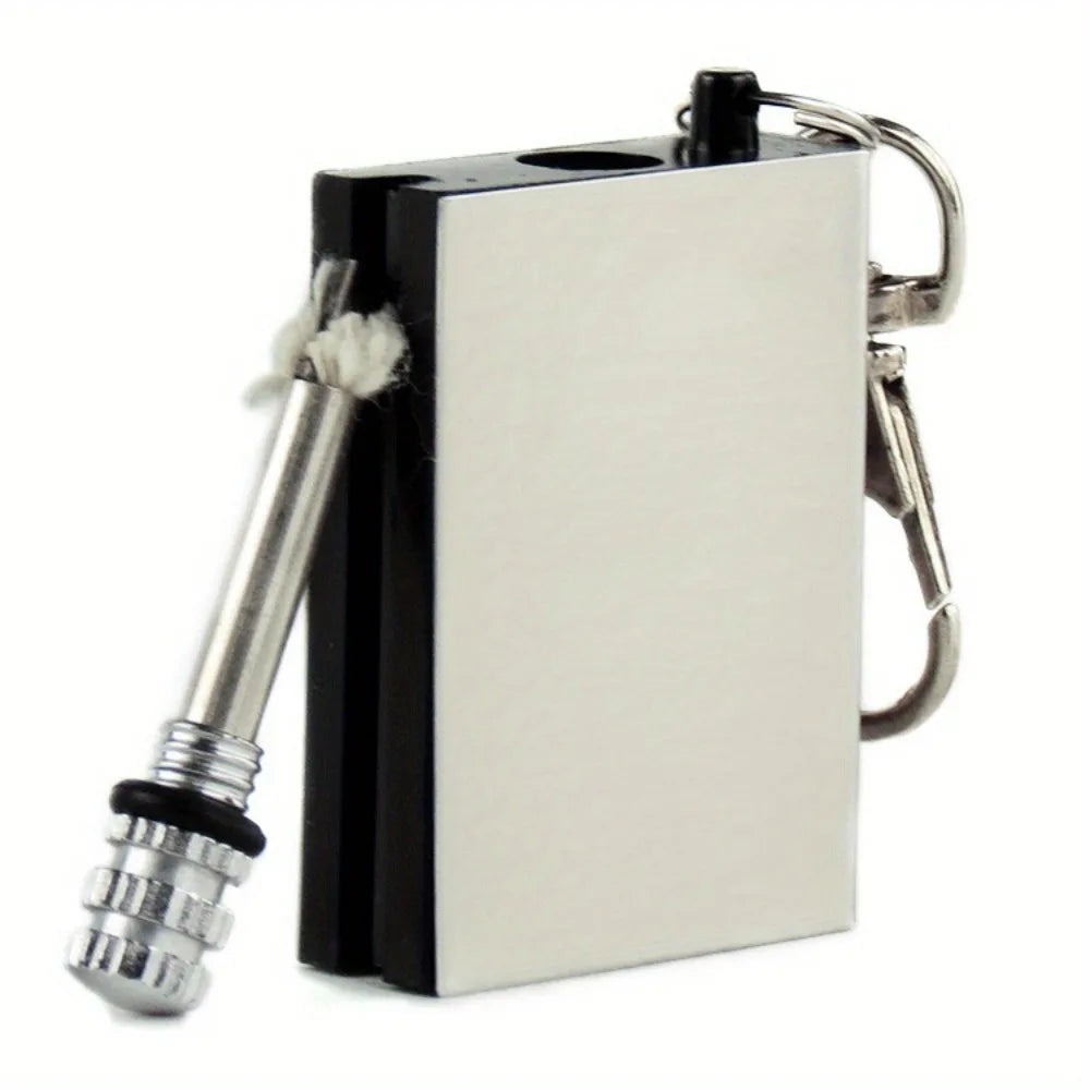 12 Pieces Metal Permanent Match Fire Starter Keychain Set