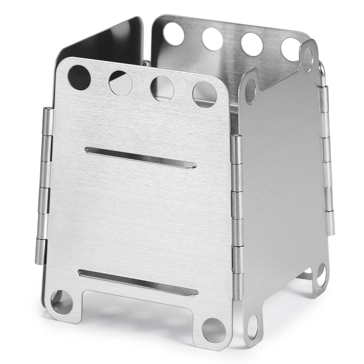 Portable Stainless Steel Folding Wood Stove for Camping, Backpacking, and Outdoor Cooking