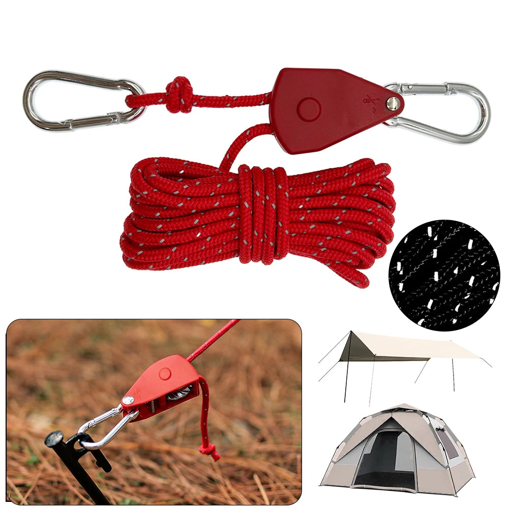 Reflective Parachute Cord 5M Tent Rope with Buckle
