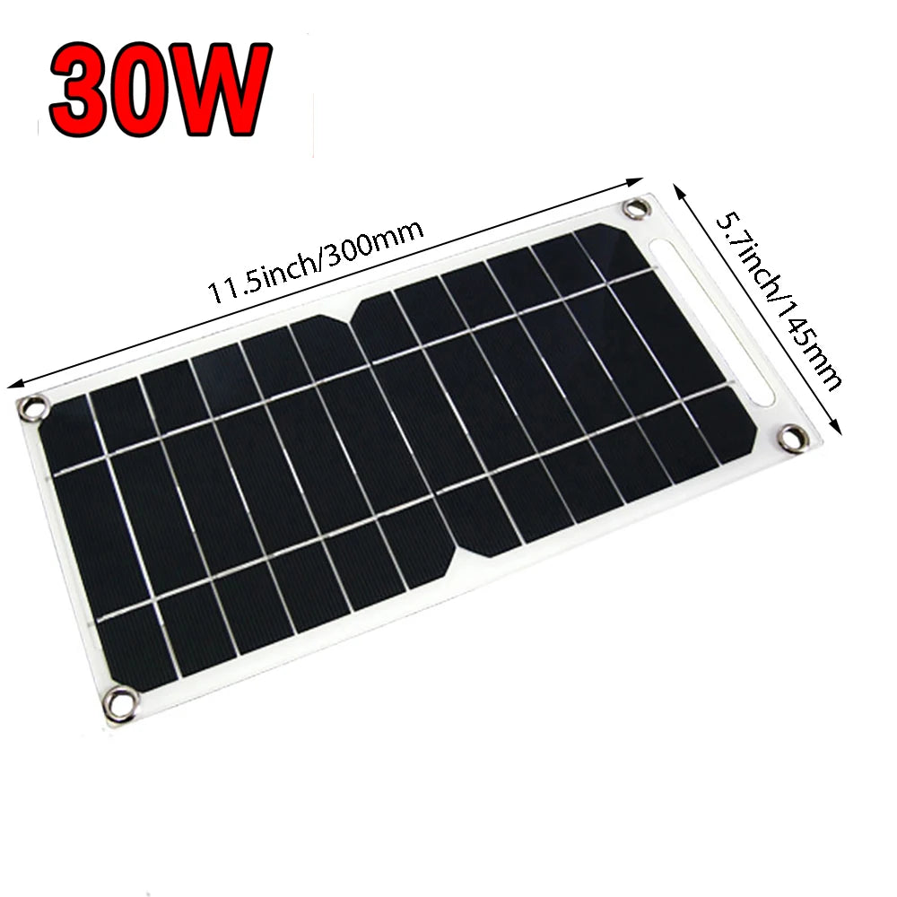 Portable 30W USB Solar Panel Charger for Phones and Power Banks