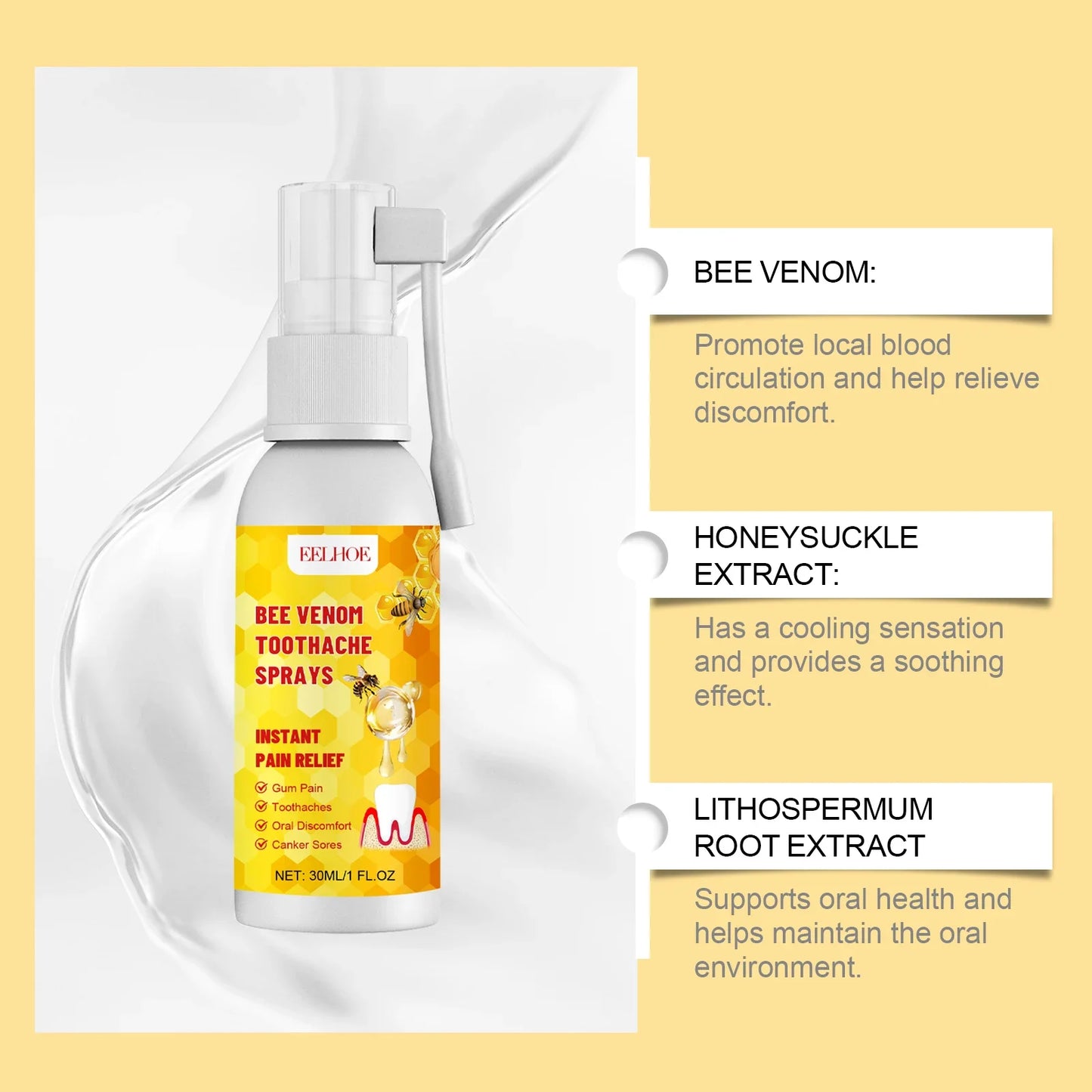 5 Pieces Herbal Oral Spray for Tooth Pain and Gum Care